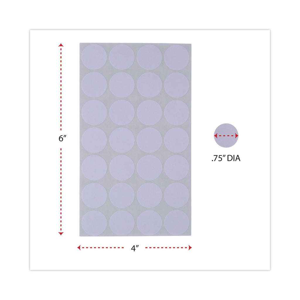 Universal Self-Adhesive Removable Color-Coding Labels, 0.75" dia, White, 28/Sheet, 36 Sheets/Pack
