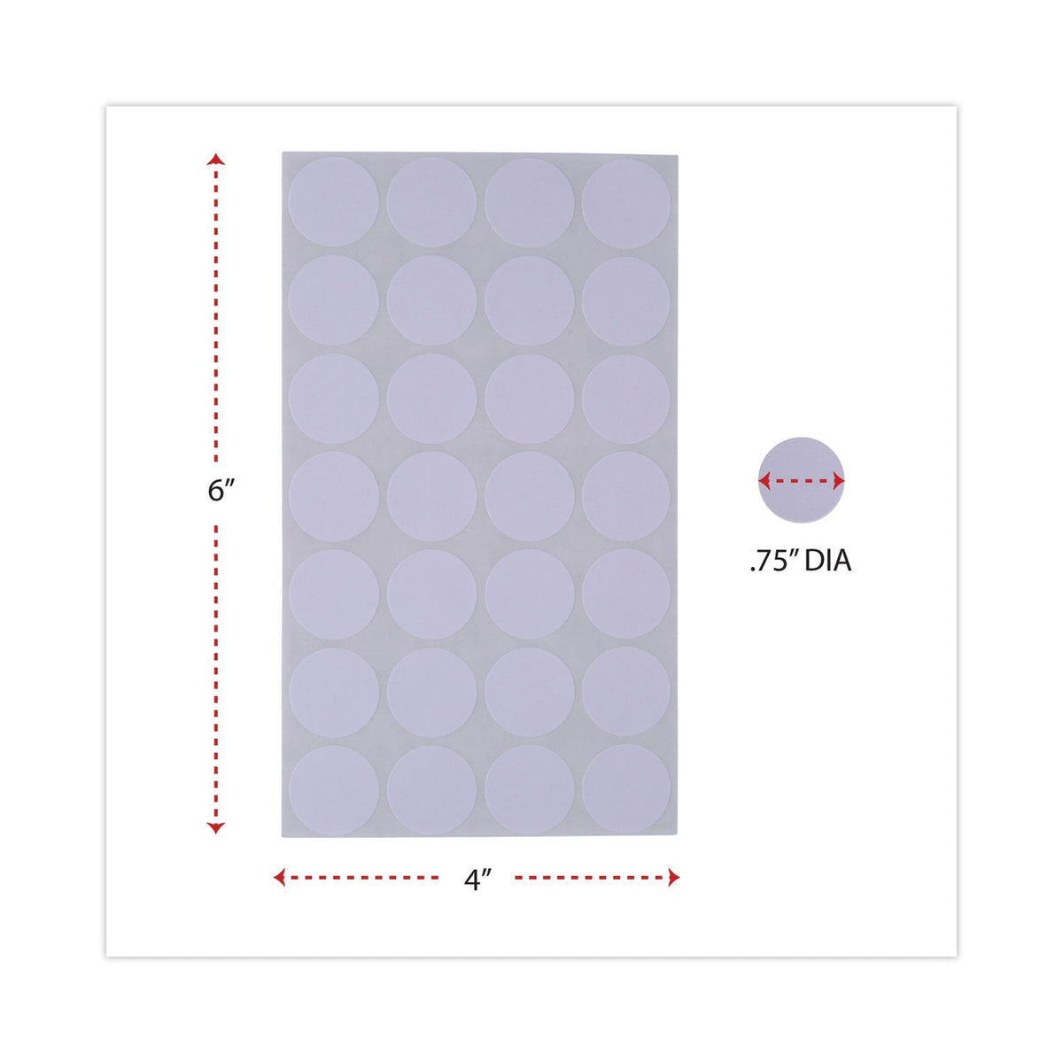 Universal Self-Adhesive Removable Color-Coding Labels, 0.75" dia, White, 28/Sheet, 36 Sheets/Pack