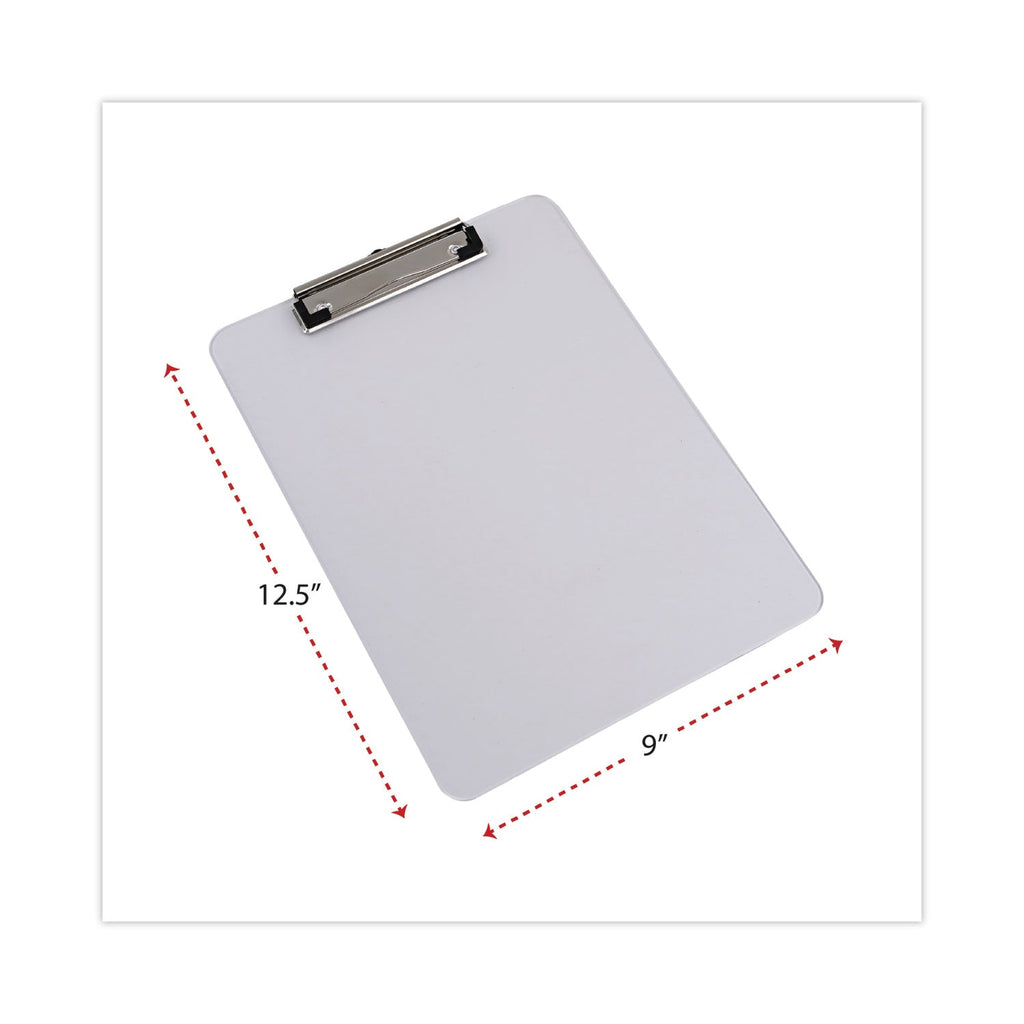 Universal Plastic Clipboard with Low Profile Clip, 0.5" Clip Capacity, Holds 8.5 x 11 Sheets, Clear