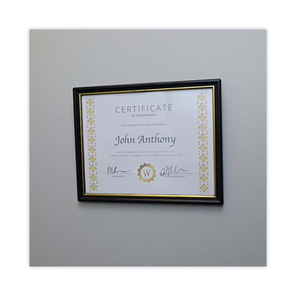 Universal All Purpose Document Frame, 8.5 x 11 Insert, Black/Gold, 3/Pack