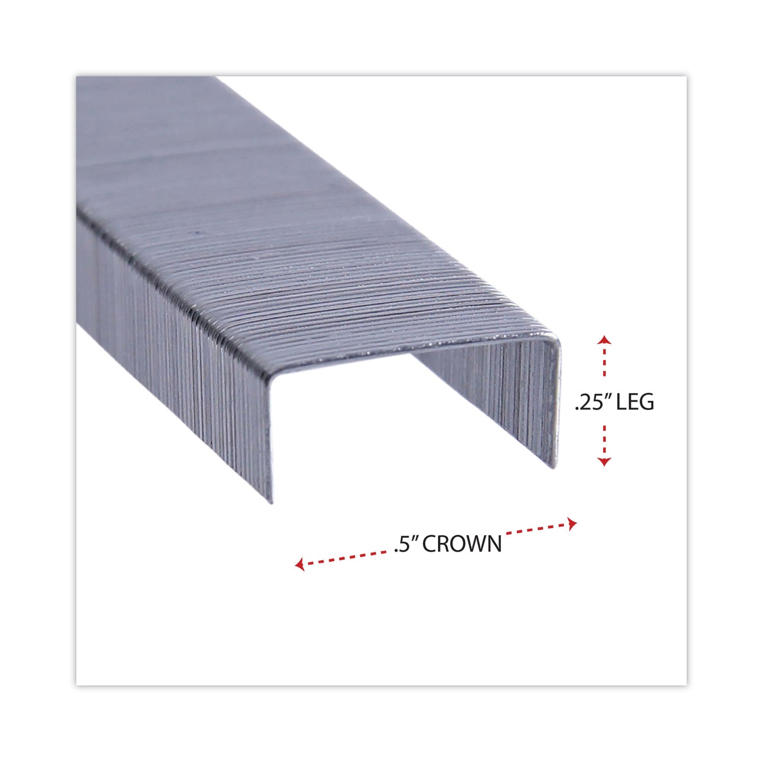 Universal Standard Chisel Point Staples, 0.25" Leg, 0.5" Crown, Steel, 5,000/Box, 5 Boxes/Pack, 25,000/Pack