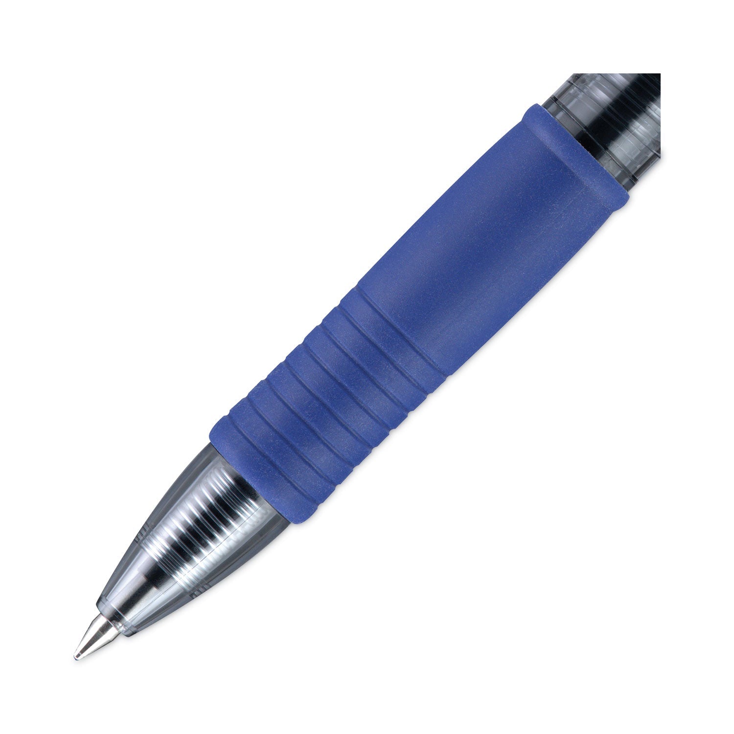 Pilot G2 Premium Gel Pen, Retractable, Fine 0.7 mm, Blue Ink, Smoke Barrel, 12/Pack