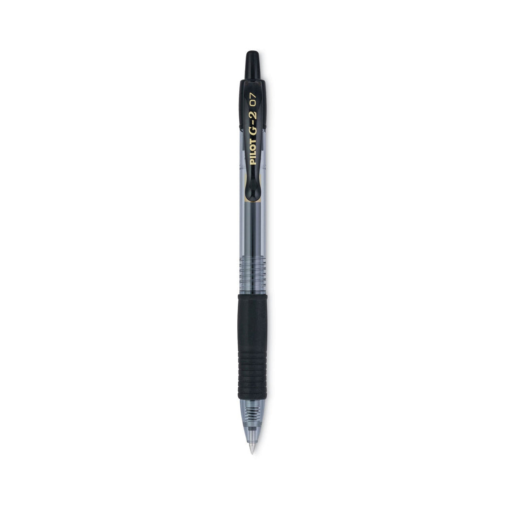 Pilot G2 Premium Gel Pen, Retractable, Fine 0.7 mm, Black Ink, Smoke Barrel, Dozen