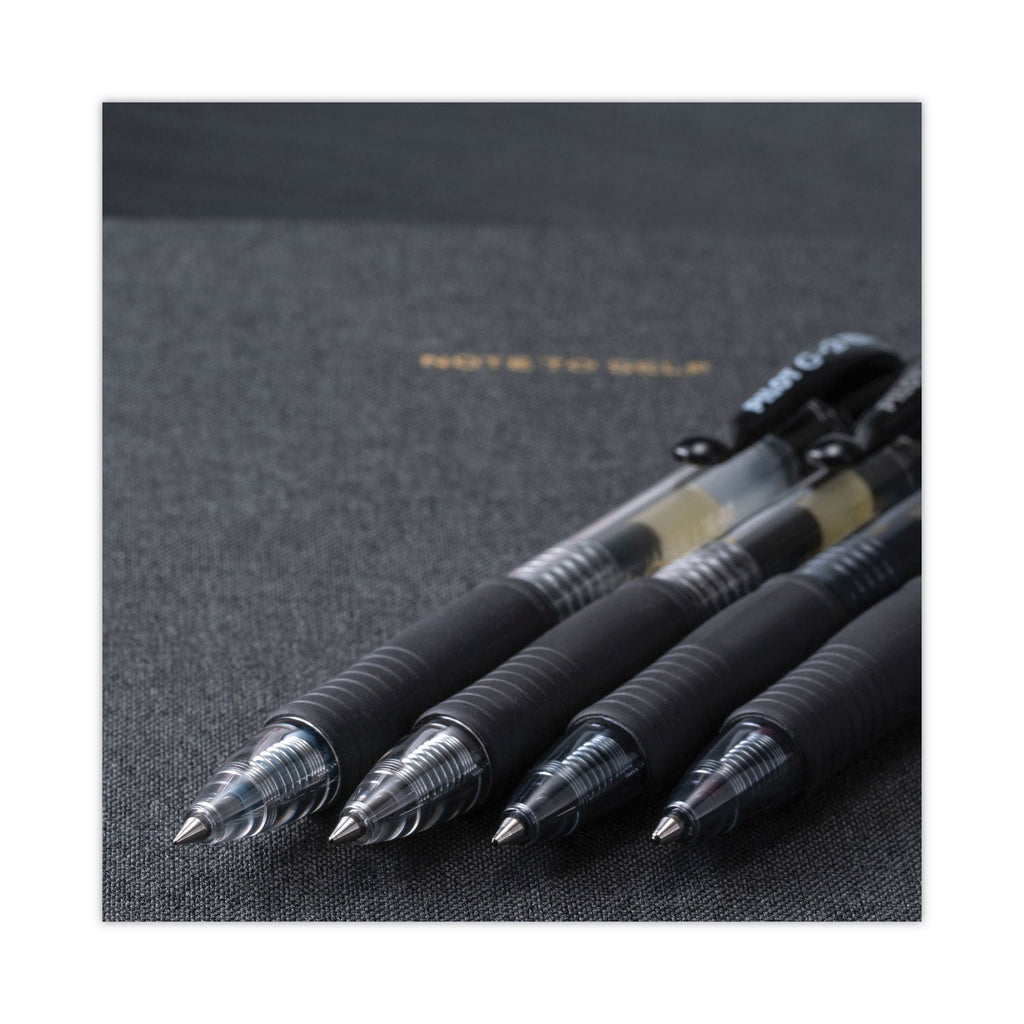 Pilot G2 Premium Gel Pen, Retractable, Extra-Fine 0.5 mm, Black Ink, Smoke Barrel, Dozen