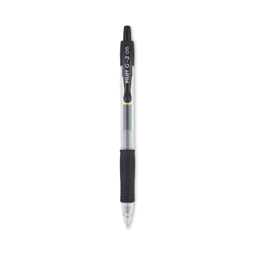 Pilot G2 Premium Gel Pen, Retractable, Extra-Fine 0.5 mm, Black Ink, Smoke Barrel, Dozen