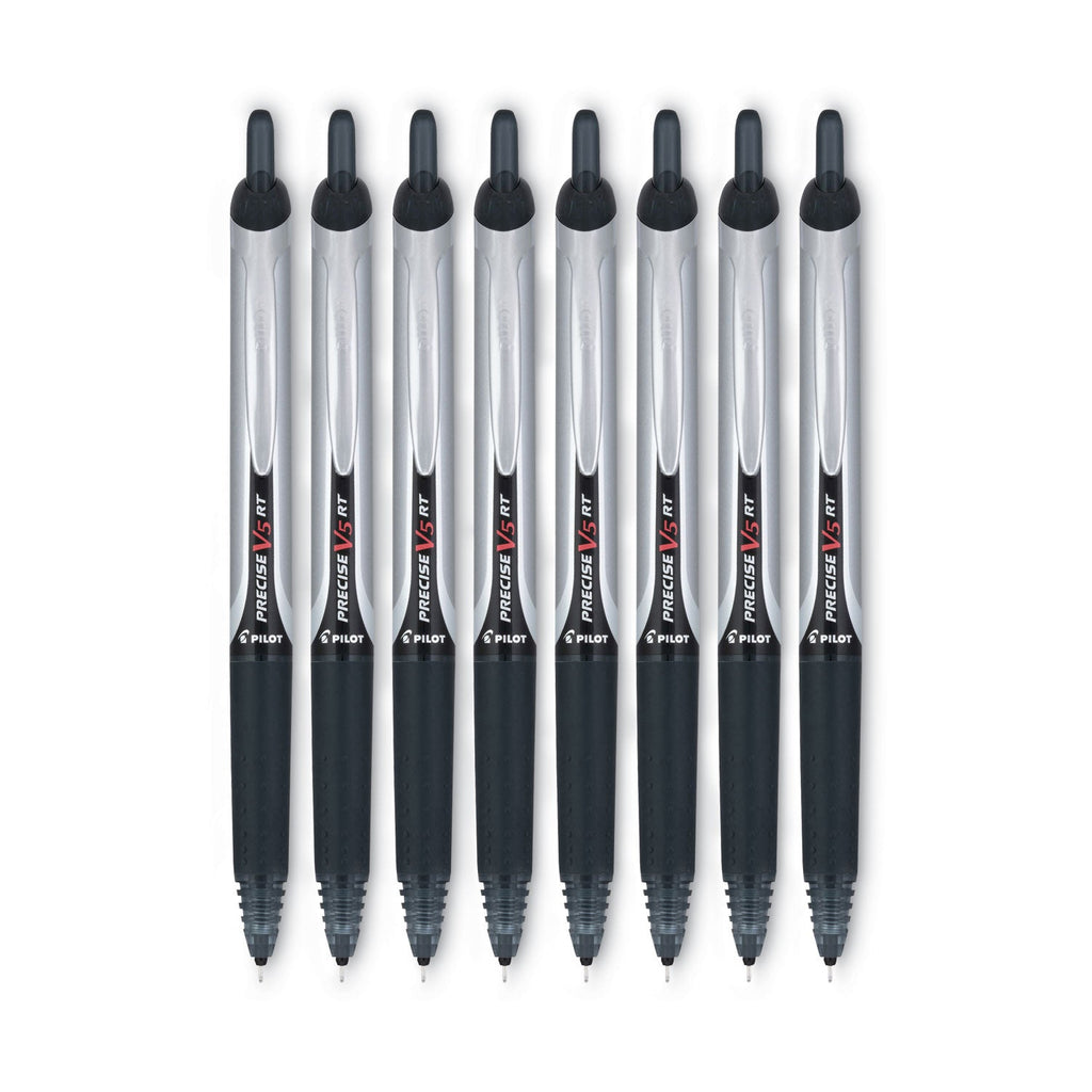 Pilot Precise V5RT Roller Ball Pen, Retractable, Extra-Fine 0.5 mm, Black Ink, Black Barrel