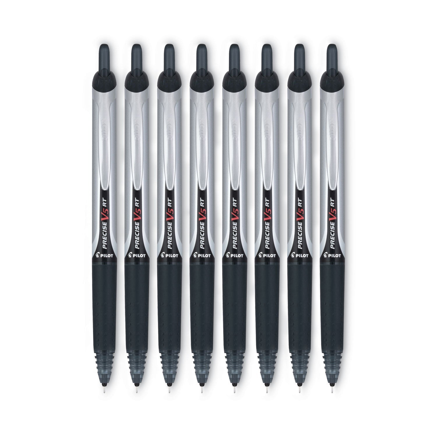 Pilot Precise V5RT Roller Ball Pen, Retractable, Extra-Fine 0.5 mm, Black Ink, Black Barrel