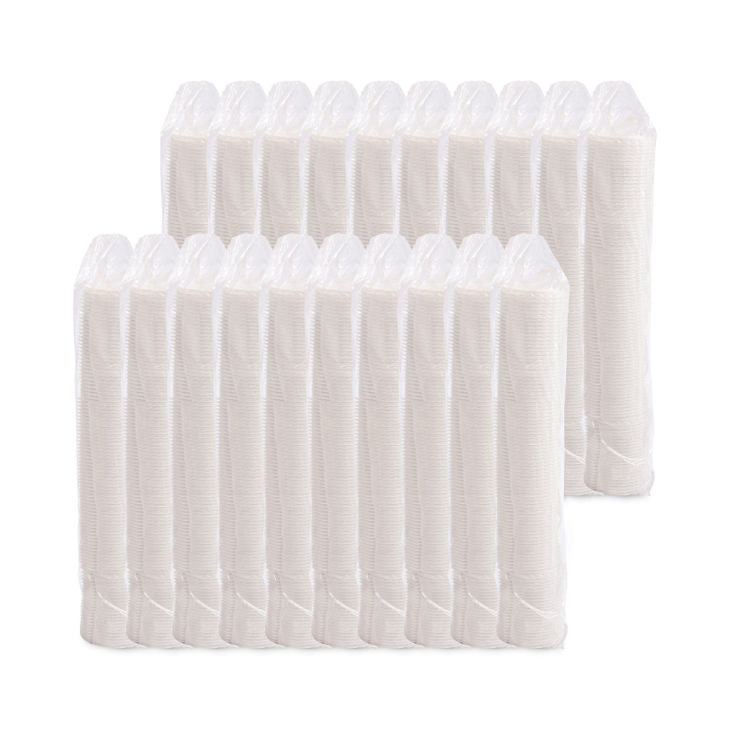 Dart Lift Back and Lock Tab Cup Lids for Foam Cups, Fits 8 oz Trophy Cups, White, 100/Pack