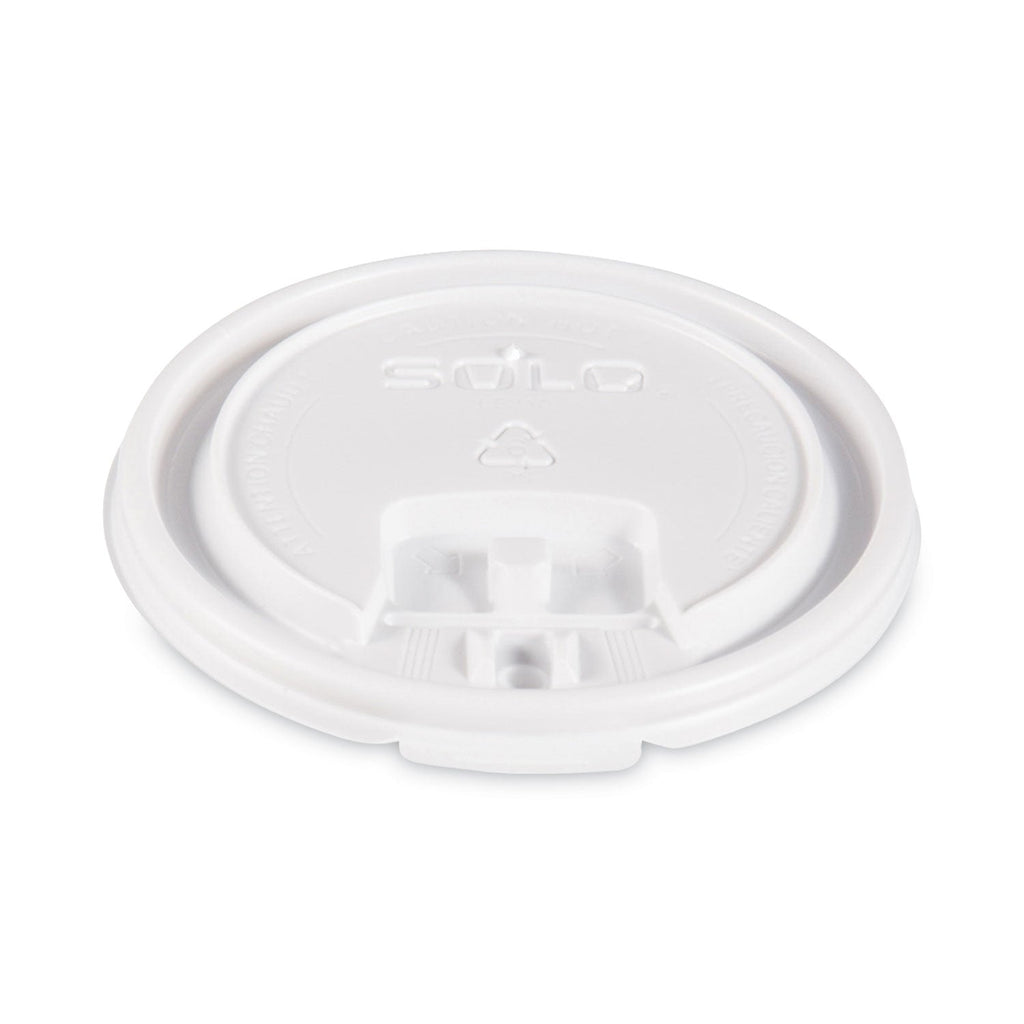 Dart Lift Back and Lock Tab Cup Lids, Fits 10 oz Cups, White, 100/Sleeve, 10 Sleeves/Carton