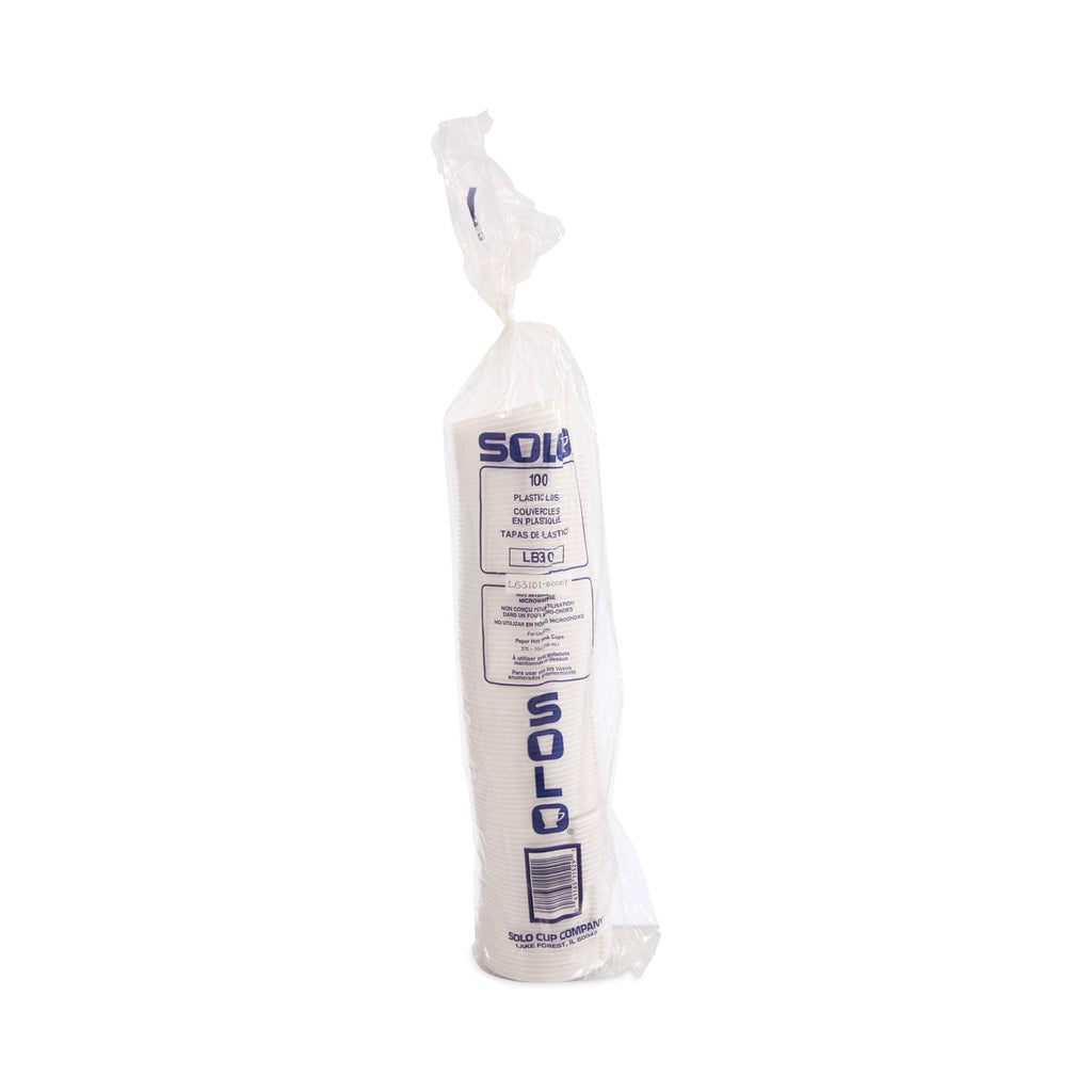 Dart Lift Back and Lock Tab Cup Lids, Fits 10 oz Cups, White, 100/Sleeve, 10 Sleeves/Carton