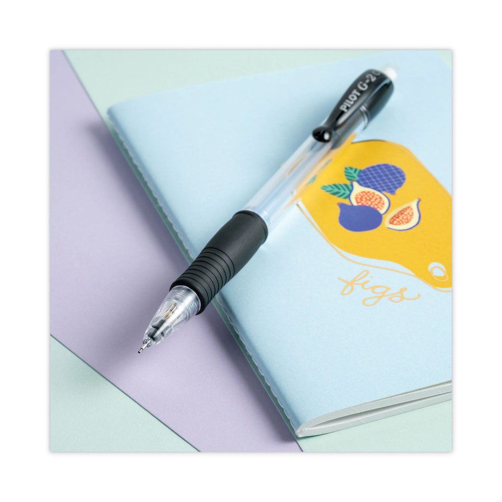 Pilot G2 Mechanical Pencil, 0.5 mm, HB (#2.5), Black Lead, Clear/Black Accents Barrel, Dozen