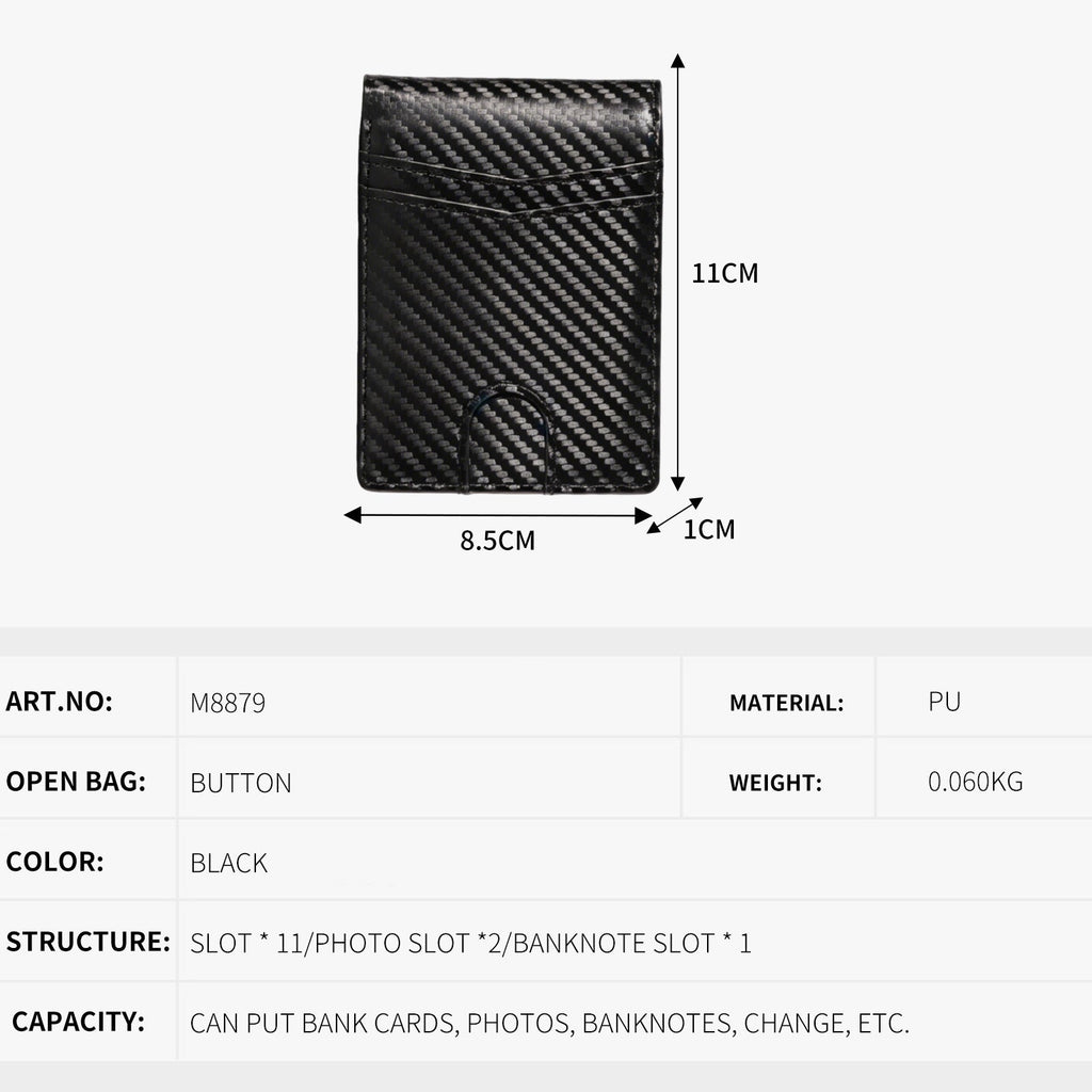 Business-Casual Carbon-Fiber Mens Wallet