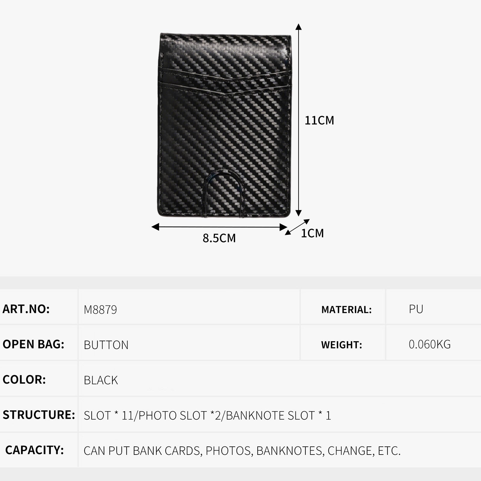 Business-Casual Carbon-Fiber Mens Wallet