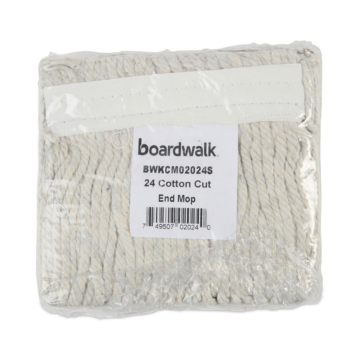 Boardwalk Banded Cotton Mop Head, #24, White, 12/Carton