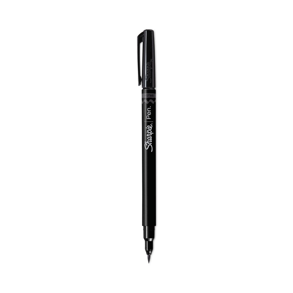 Sharpie Brush Tip Pens, Fine Brush Tip, Black, Dozen