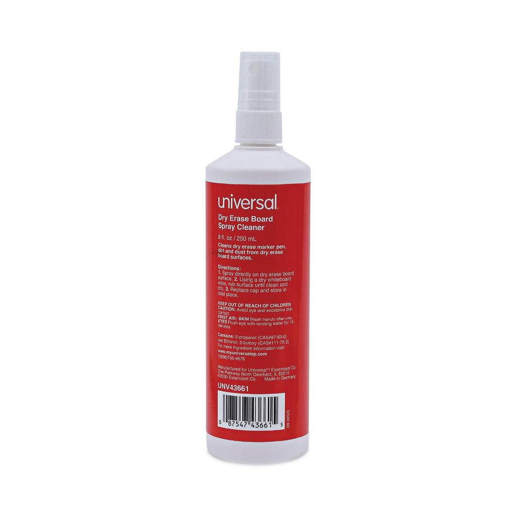 Universal Dry Erase Spray Cleaner, 8 oz Spray Bottle