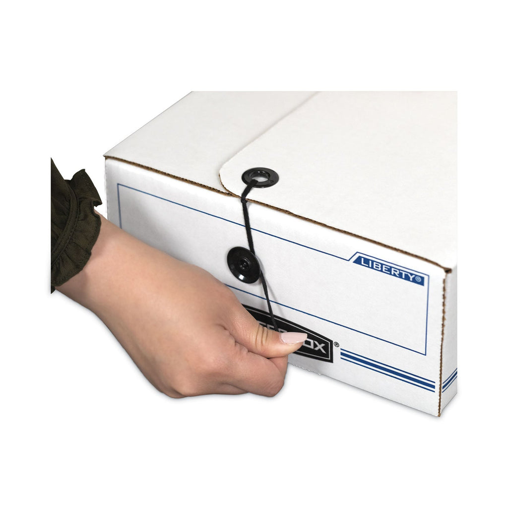 Bankers Box LIBERTY Check and Form Boxes, 9.5" x 23.75" x 4.5", White/Blue, 12/Carton