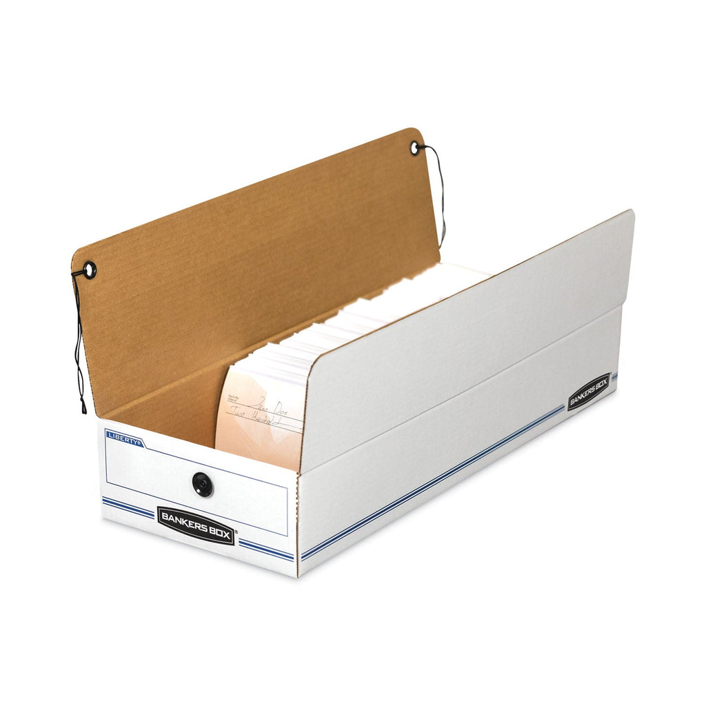 Bankers Box LIBERTY Check and Form Boxes, 6.25" x 24" x 4.5", White/Blue, 12/Carton