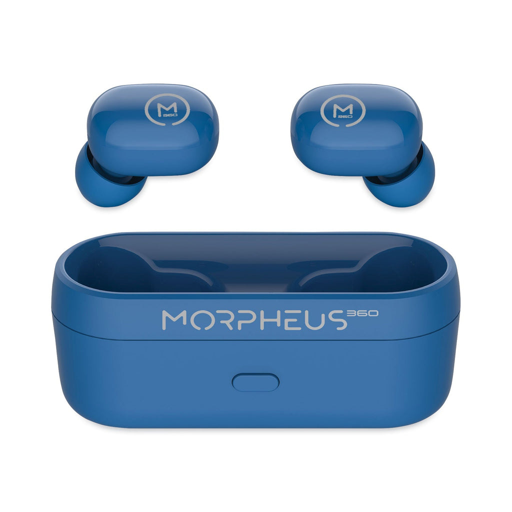 Morpheus 360 Spire True Wireless Earbuds Bluetooth In-Ear Headphones with Microphone, Island Blue