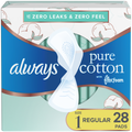 Always Pure Cotton FlexFoam Size 1 Regular Absorbency 3 Packs of 28