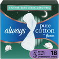 Always Pure Cotton FlexFoam Size 5 Extra Heavy Flow 3 Packs of 18