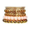 7-Piece Retro Gold Rhinestone Bangle Set