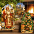 Belgian Christmas Wooden Ornament Set – St. Nicholas, Brussels & Christmas Tree – Set of 3 – 8091328S3