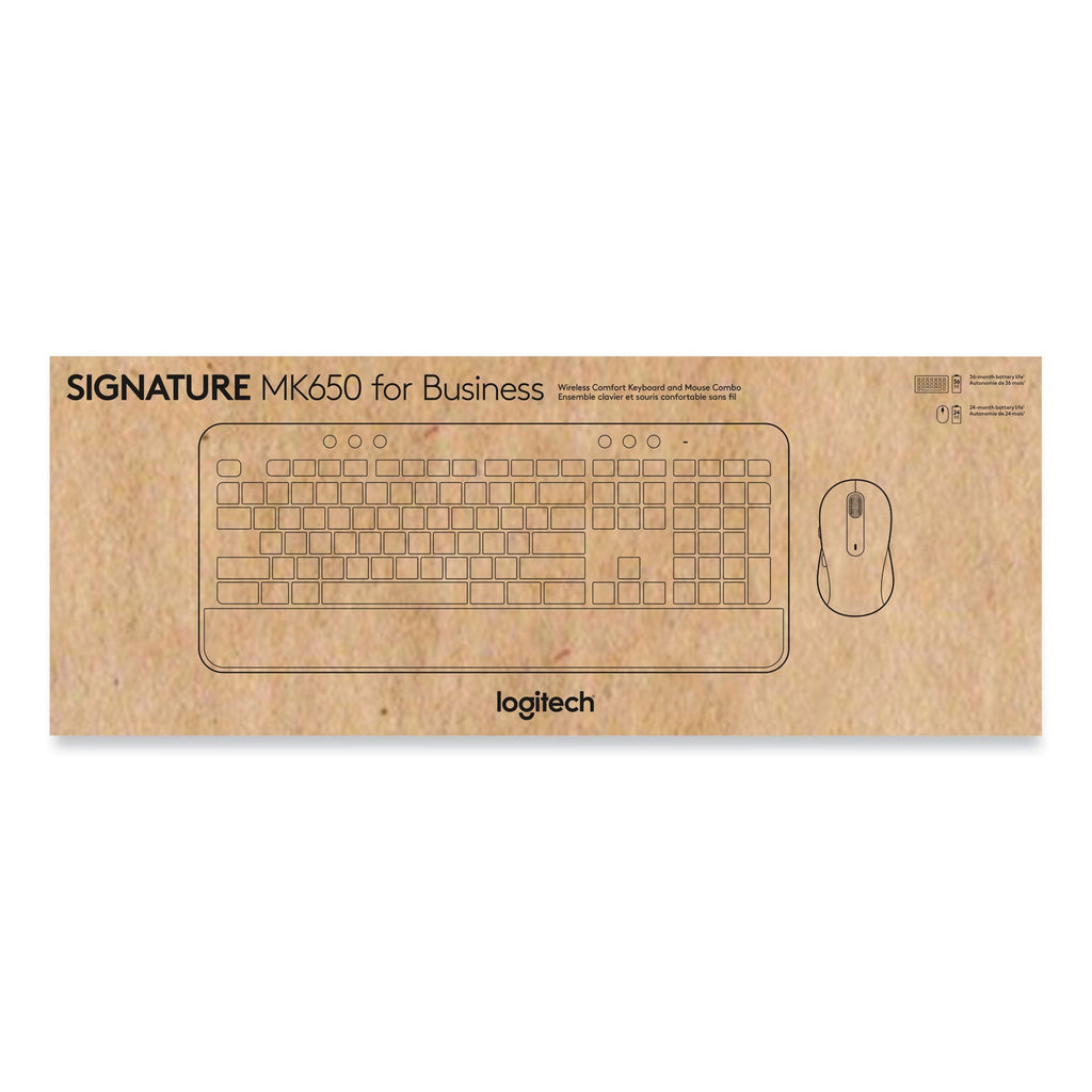 Logitech Signature MK650 Wireless Keyboard and Mouse Combo for Business, 2.4 GHz Frequency/32 ft Wireless Range, Off White