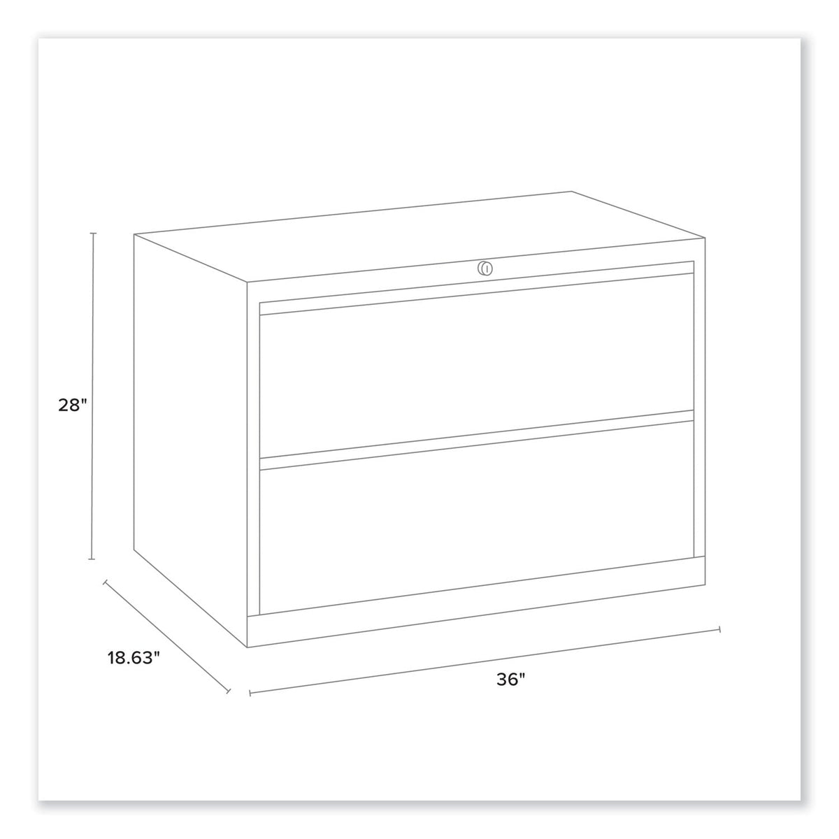 Alera Lateral File, 2 Legal/Letter-Size File Drawers, Black, 36" x 18" x 28"
