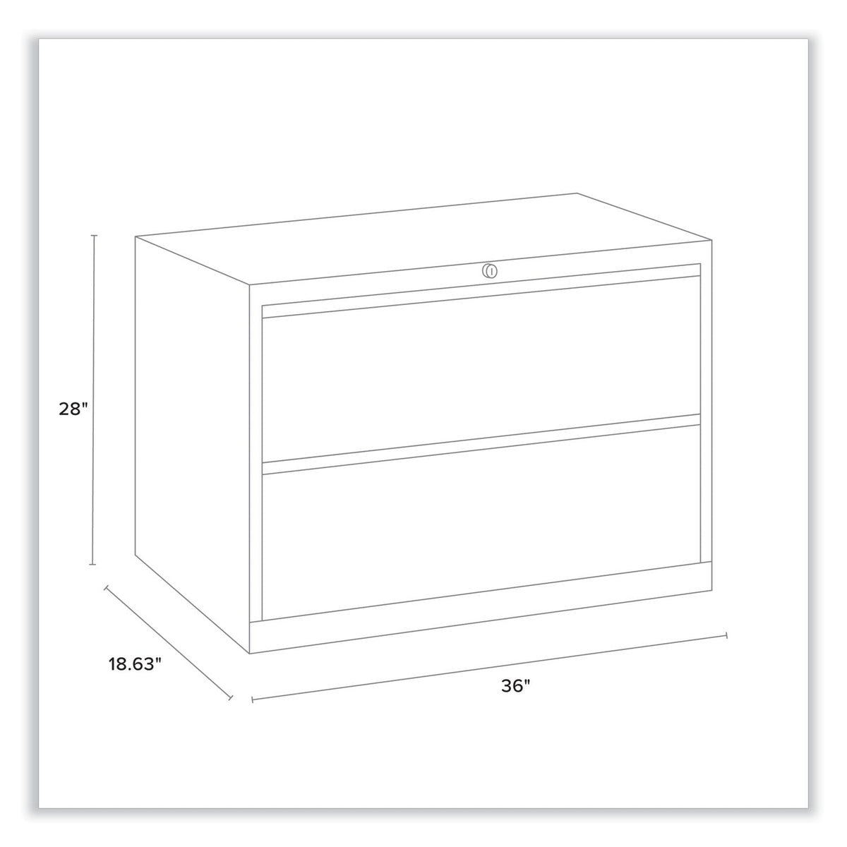 Alera Lateral File, 2 Legal/Letter/A4/A5-Size File Drawers, Charcoal, 36" x 18" x 28"