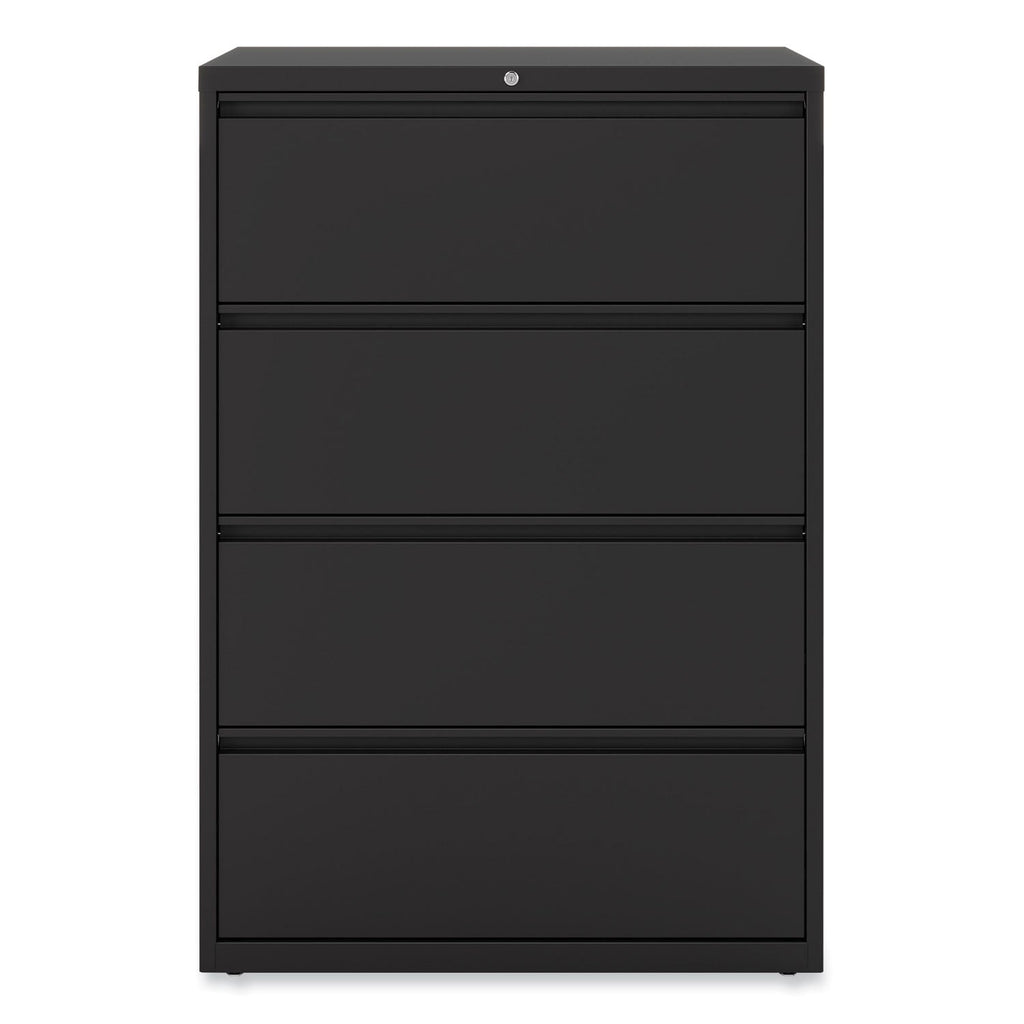 Alera Lateral File, 4 Legal/Letter-Size File Drawers, Black, 36" x 18.63" x 52.5"