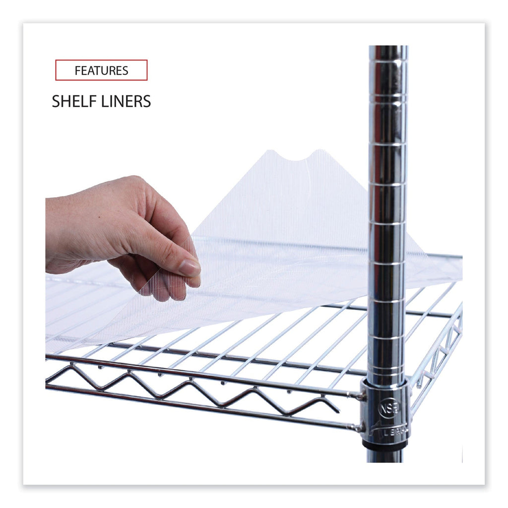 Alera Three-Shelf Wire Cart with Liners, Metal, 3 Shelves, 600 lb Capacity, 34.5" x 18" x 40", Silver