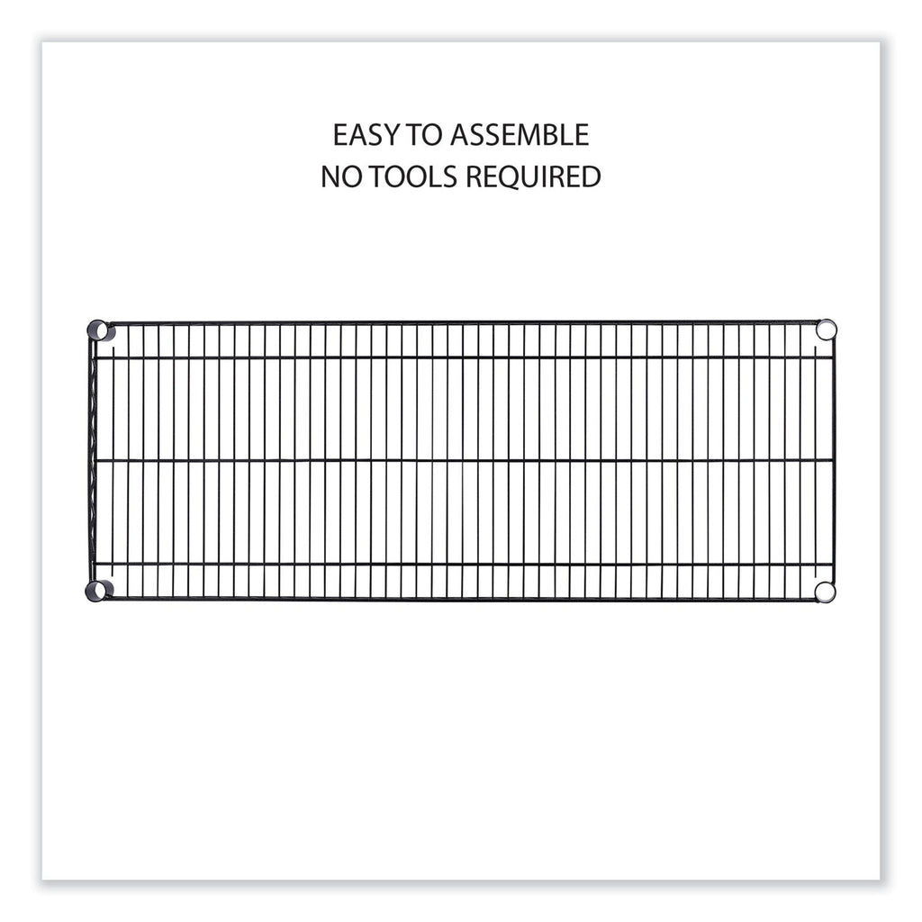 Alera 5-Shelf Wire Shelving Kit with Casters and Shelf Liners, 48w x 18d x 72h, Black Anthracite