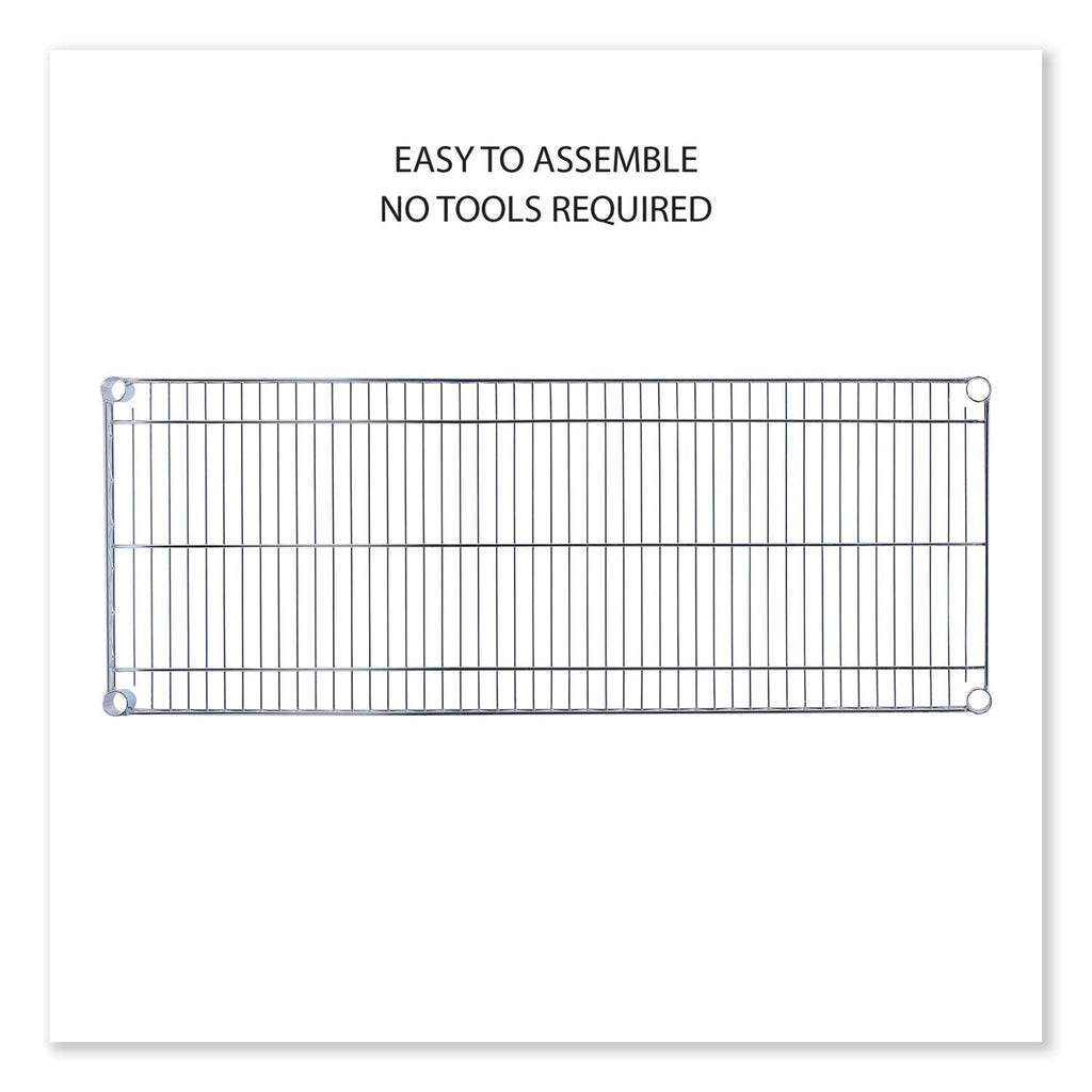 Alera 5-Shelf Wire Shelving Kit with Casters and Shelf Liners, 48w x 18d x 72h, Silver