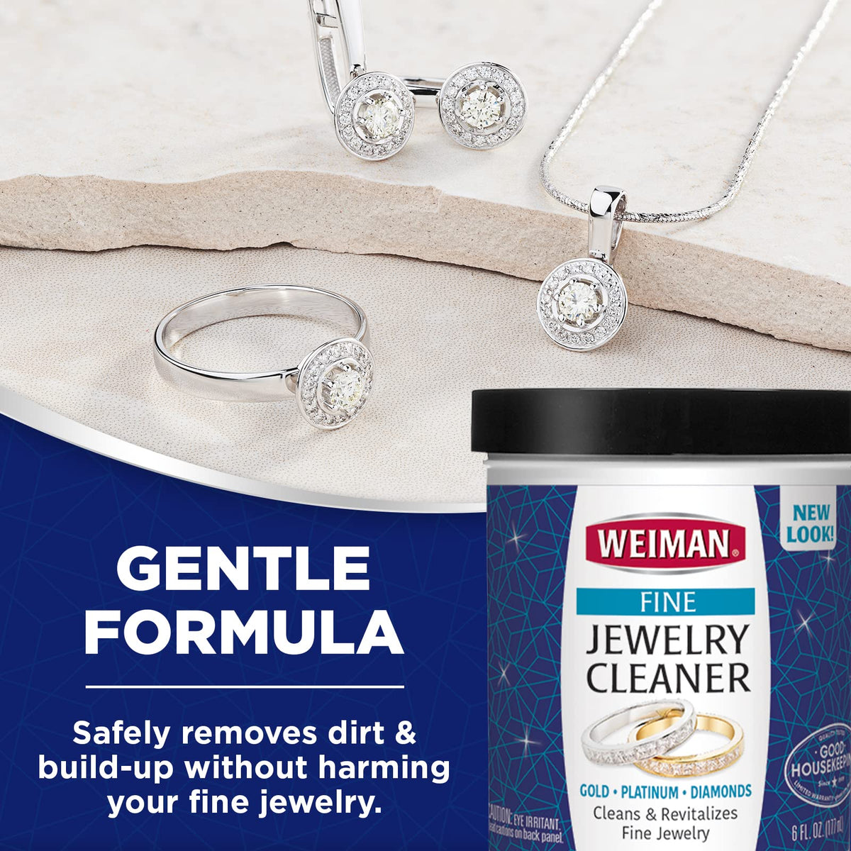 Weiman Jewelry Cleaner & Sparkle Stick - Portable, On-The-Go Cleaning for Diamond Engagement Rings, Wedding Rings, Gemstones, Necklaces, Earrings, Bracelets