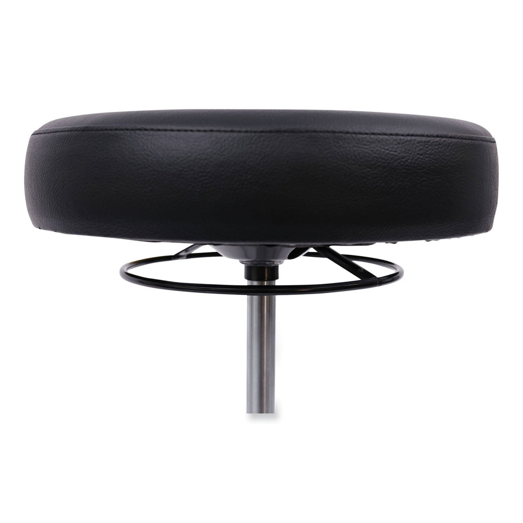 Alera HL Series Height-Adjustable Utility Stool, Backless, Supports Up to 300 lb, 24" Seat Height, Black Seat, Chrome Base