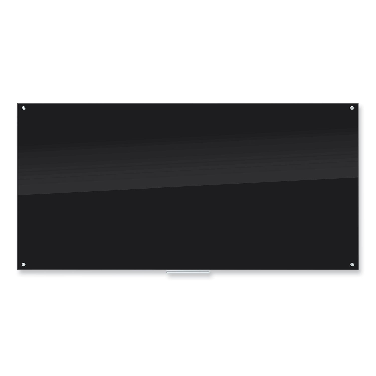 U Brands Black Glass Dry Erase Board, 96 x 47
