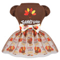 Sebaoyu Thanksgiving Dog Dress Brown Small Size