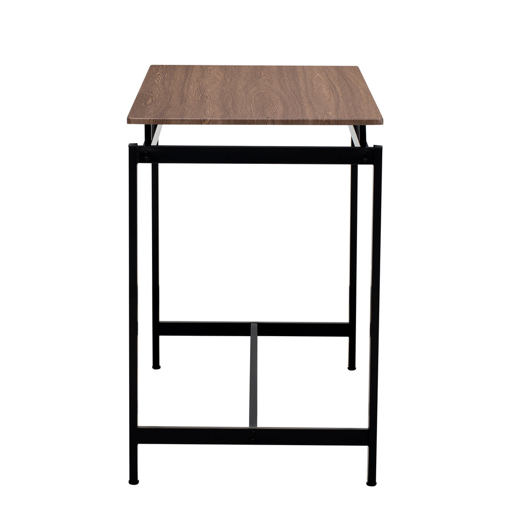 TREXM 5-piece compact bar table with table and stool - modern industrial design (dark brown)