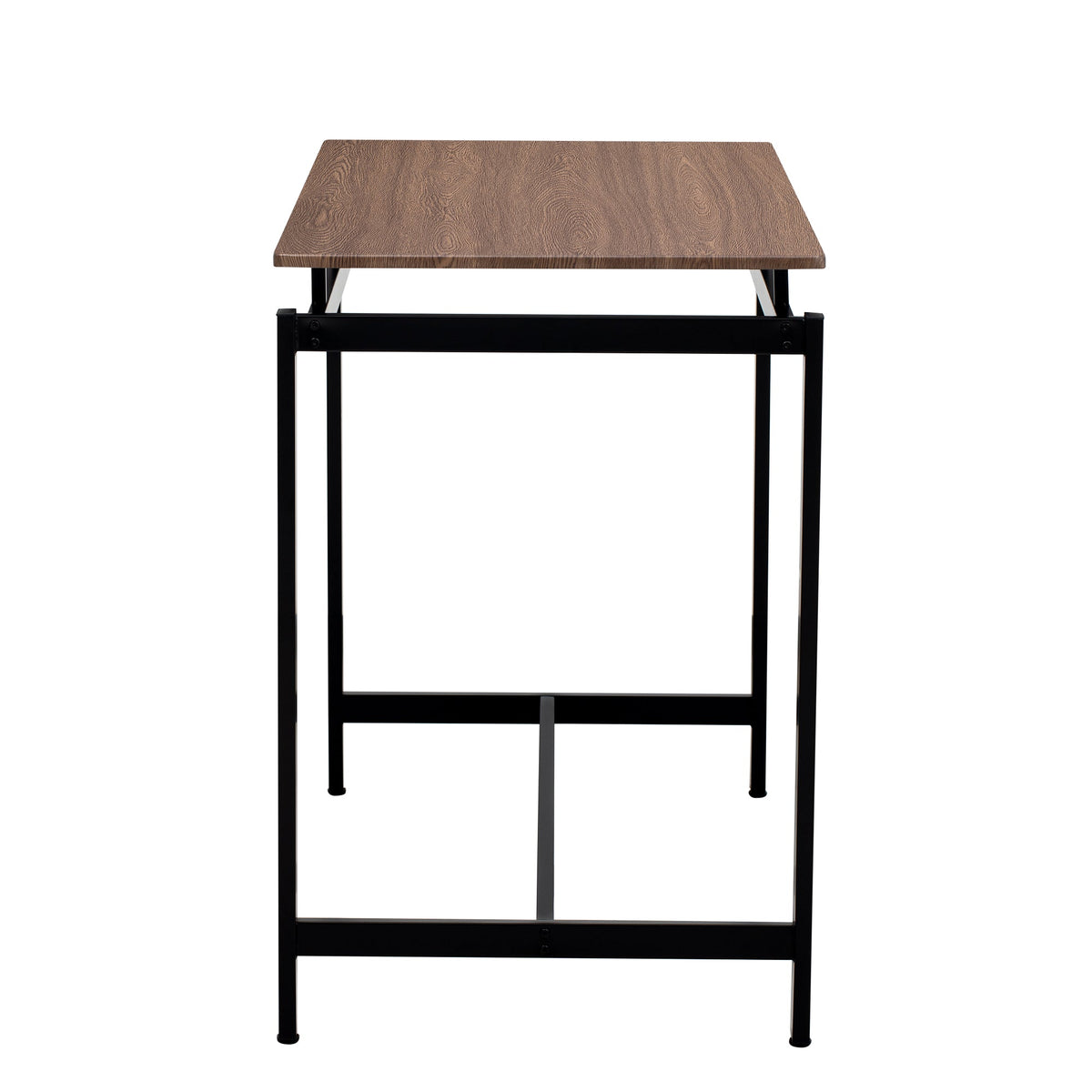 TREXM 5-piece compact bar table with table and stool - modern industrial design (dark brown)