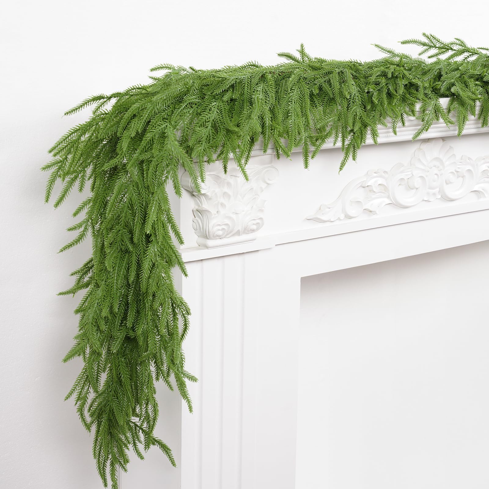 XmasExp Norfolk Pine Garland 6FT Realistic Artificial Christmas Green