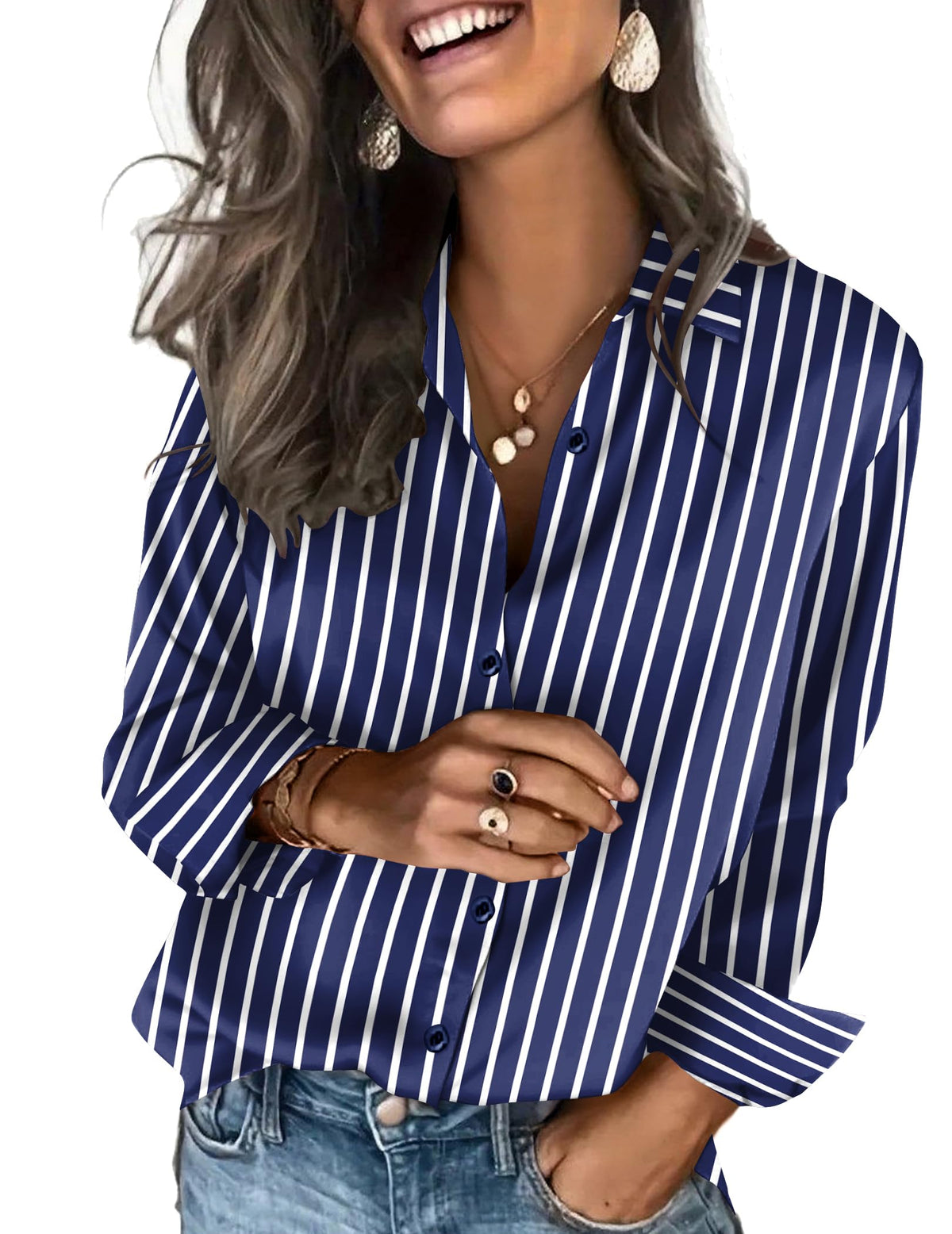 Zeagoo Satin Blouses for Women Silk Button Down Shirts Long Sleeve Tops
