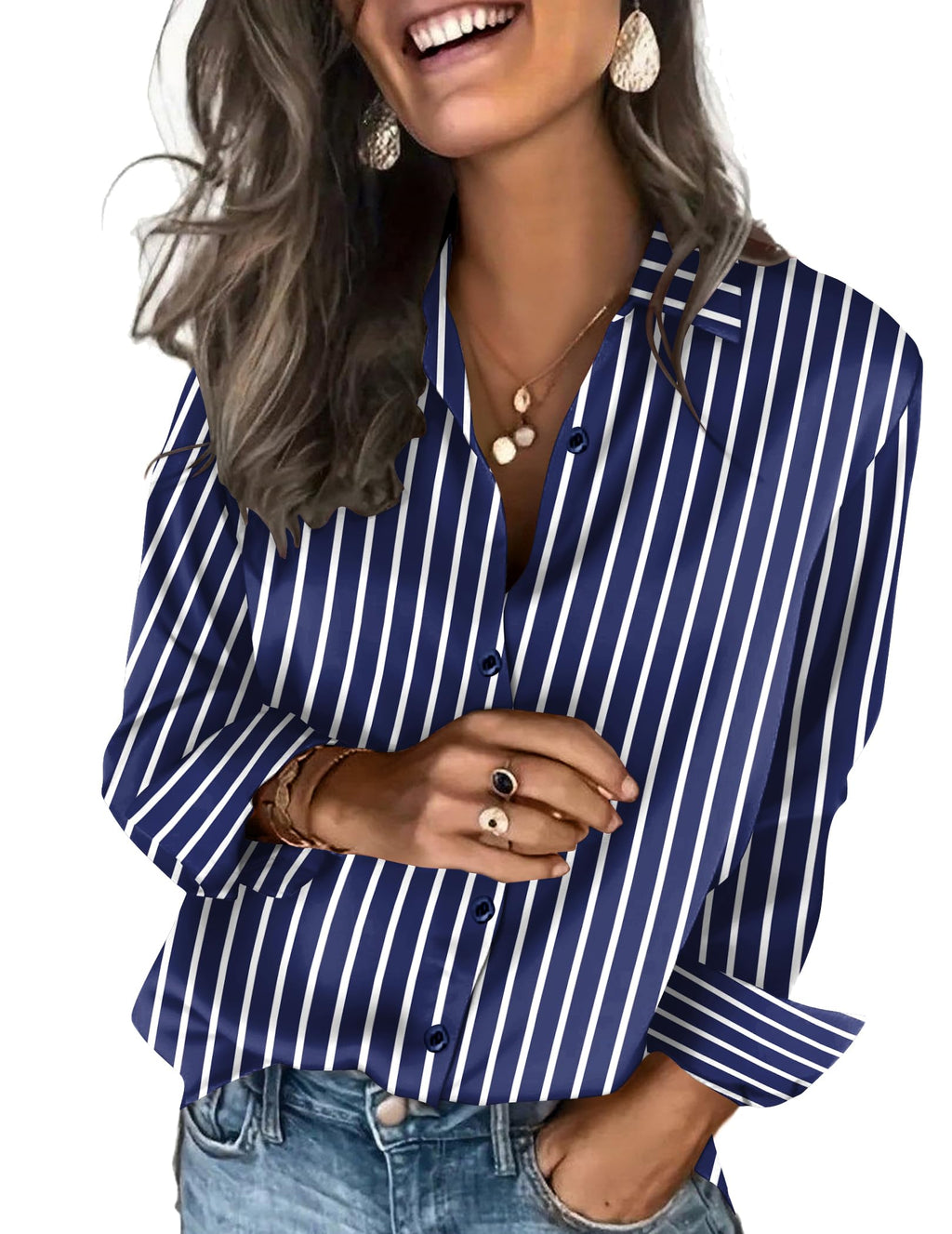 Zeagoo Satin Blouses for Women Silk Button Down Shirts Long Sleeve Tops