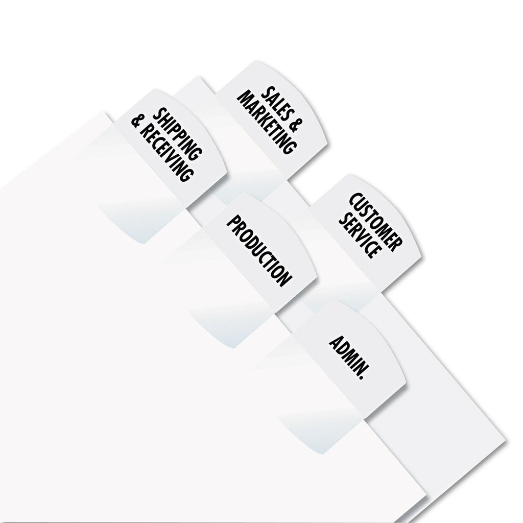 Redi-Tag Laser Printable Index Tabs, 1/5-Cut, White, 1.13" Wide, 375/Pack