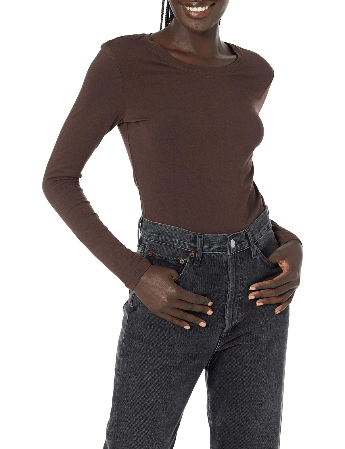 Amazon Essentials Women's Regular-Fit Long-Sleeve Crewneck T-Shirt (Available in Plus Size)
