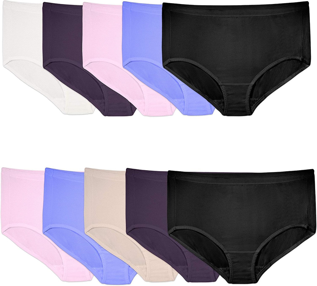Fruit of the Loom womens Breathable Underwear, Moisture Wicking Keeps You Cool & Comfortable, Available in Plus Size