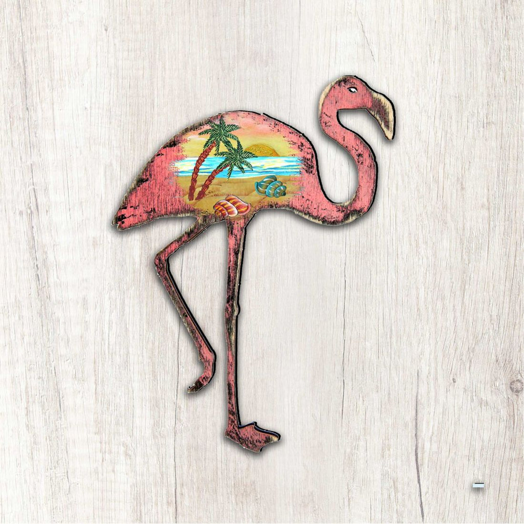 Rustic Flamingo Coastal Outdoor Décor Large Ornament by G. DeBrekht - Coastal Holiday Décor - 8198544M