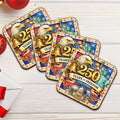 250 Years of Freedom Patriotic Coaster Set – USA Eagle Wooden Drink Coasters Set of 4  - 8199476C-S4