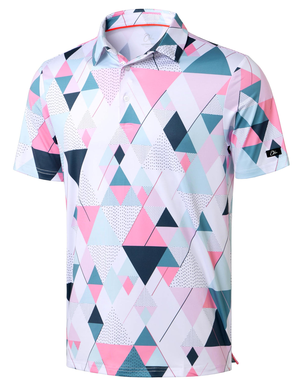 Obla Men's Golf Polo Shirts Print Short Sleeve Dry Fit Collared Shirt