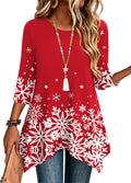 Zeagoo Womens Tops 3/4 Sleeve Loose Fit Dressy Tunics Plus Size Boho Shirts